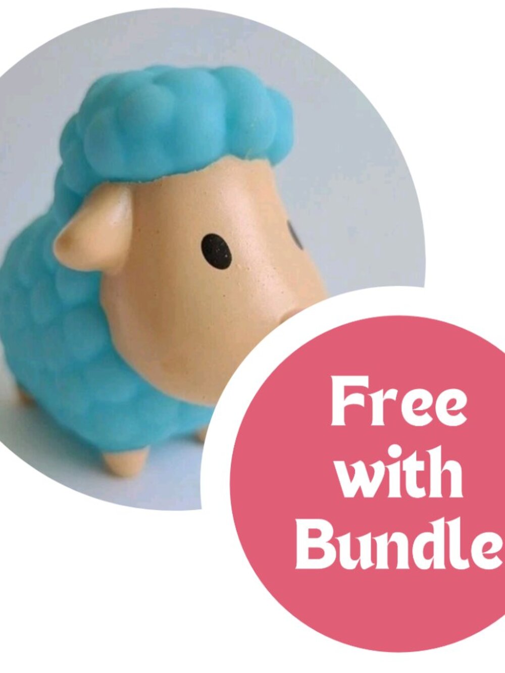 FWB Munchkin 2014 Blue Tan Sheep Toy Replacement Part 2.5" Farm Barn Animals